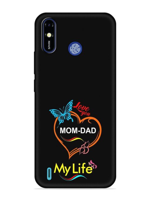 Love You Mom Dad Embossed Soft Silicone Case for Tecno Spark Go (2019)