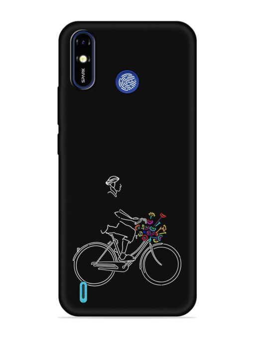 Minimalist Cycle Art Embossed Soft Silicone Case for Tecno Spark Go (2019)