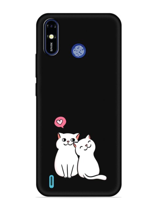 Cute Loving Cats Embossed Soft Silicone Case for Tecno Spark Go (2019) Zapvi