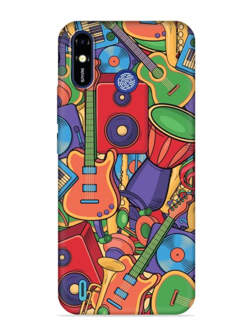 Colorful Music Art Embossed Soft Silicone Case for Tecno Spark Go (2019)