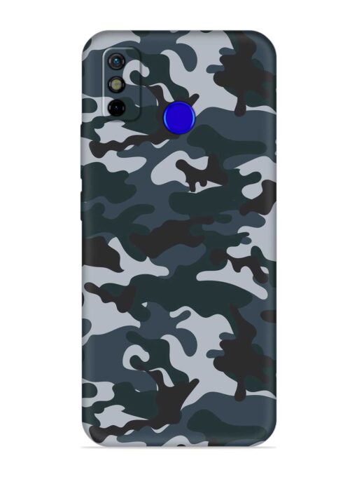 Dark Blue Army Military Art Embossed Soft Silicone Case for Tecno Spark Go (2020) Zapvi