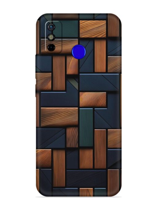 Wooden Background Cubes Embossed Soft Silicone Case for Tecno Spark Go (2020)