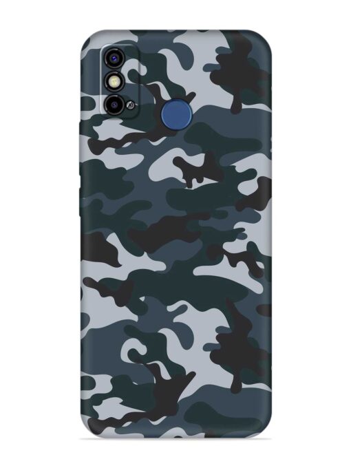 Dark Blue Army Military Art Embossed Soft Silicone Case for Tecno Spark Go (2021) Zapvi