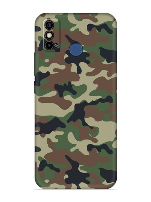 Army Military Camouflage Dark Green Embossed Soft Silicone Case for Tecno Spark Go (2021) Zapvi