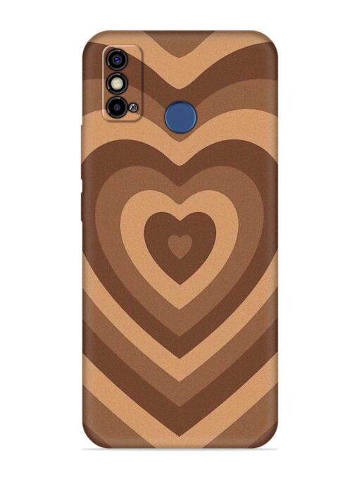 Brown Heart Embossed Soft Silicone Case for Tecno Spark Go (2021)