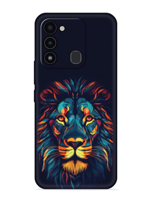 Colorful Lion Embossed Soft Silicone Case for Tecno Spark Go (2022)