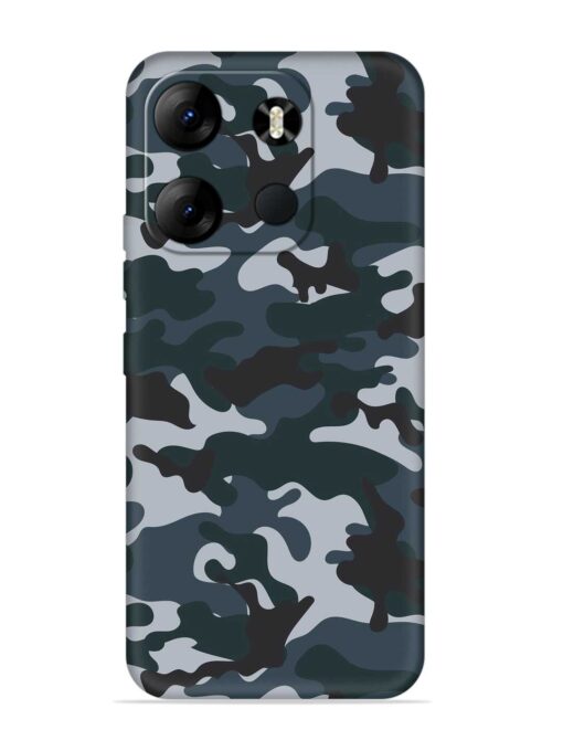 Dark Blue Army Military Art Embossed Soft Silicone Case for Tecno Spark Go (2023) Zapvi