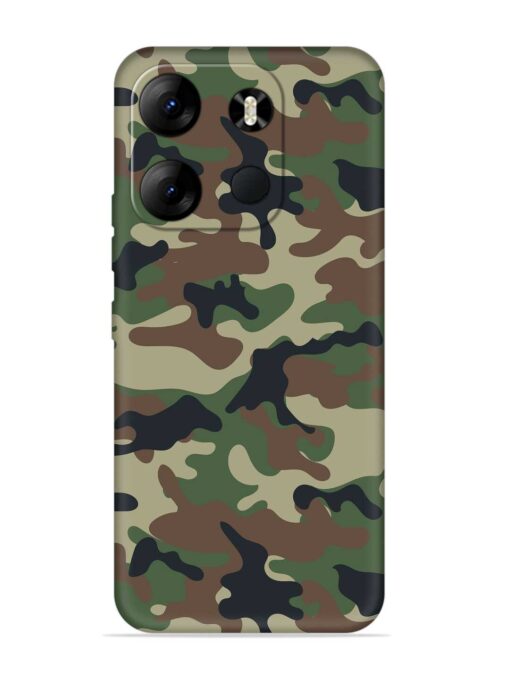 Army Military Camouflage Dark Green Embossed Soft Silicone Case for Tecno Spark Go (2023) Zapvi