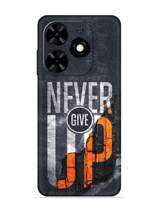 Never Give Up Embossed Soft Silicone Case for Tecno Spark Go (2024) Zapvi