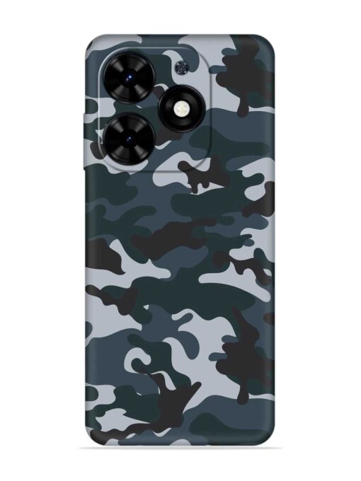 Dark Blue Army Military Art Embossed Soft Silicone Case for Tecno Spark Go (2024) Zapvi