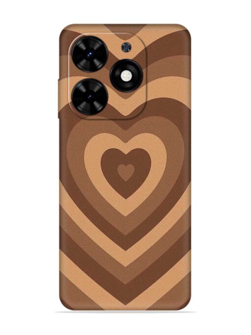 Brown Heart Embossed Soft Silicone Case for Tecno Spark Go (2024)