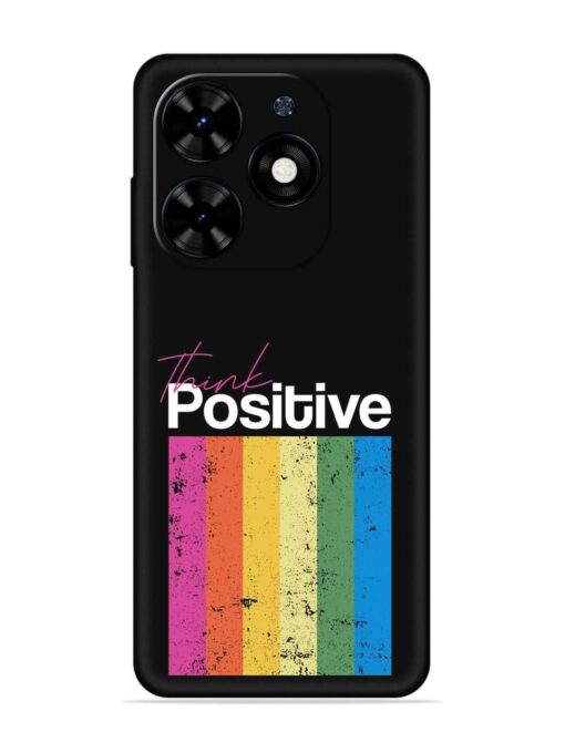 Think Positive Typography Embossed Soft Silicone Case for Tecno Spark Go (2024)