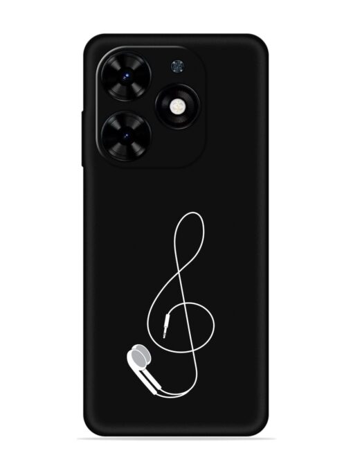 Music Earphone Vector Embossed Soft Silicone Case for Tecno Spark Go (2024)