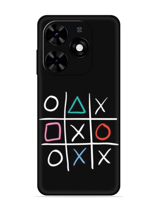 Super Neon Tic-Tac-Toe Embossed Soft Silicone Case for Tecno Spark Go (2024)