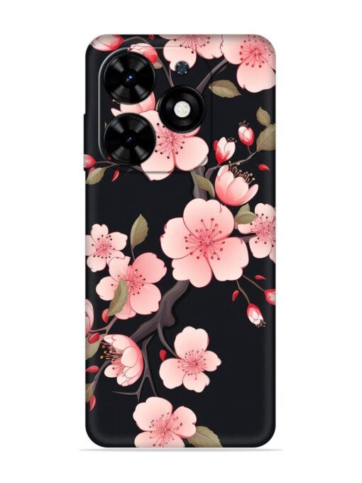 Cherry Blossom Embossed Soft Silicone Case for Tecno Spark Go (2024) Zapvi