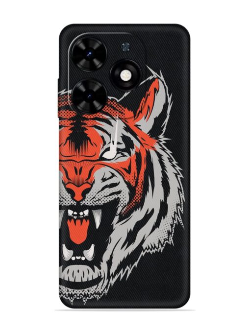 Tiger Aggression Embossed Soft Silicone Case for Tecno Spark Go (2024) Zapvi