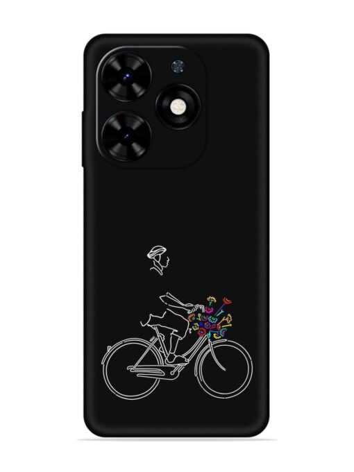 Minimalist Cycle Art Embossed Soft Silicone Case for Tecno Spark Go (2024) Zapvi