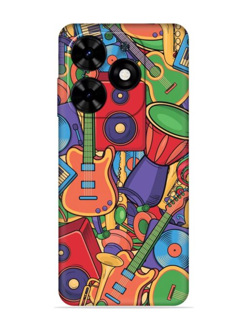 Colorful Music Art Embossed Soft Silicone Case for Tecno Spark Go (2024)