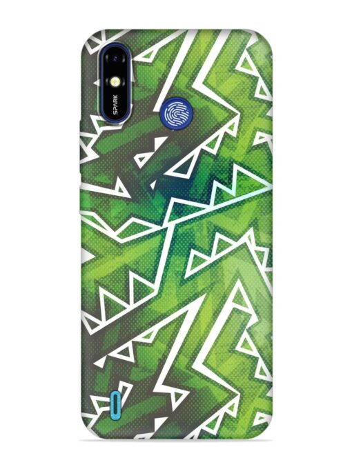 Green Graffiti Seamless Embossed Soft Silicone Case for Tecno Spark Go Plus