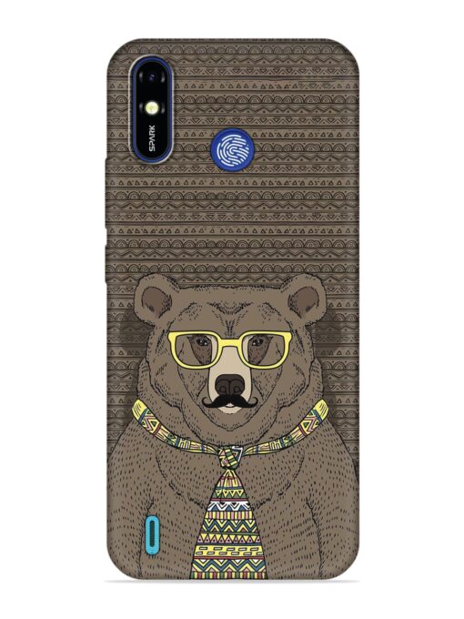 Grizzly Bear Embossed Soft Silicone Case for Tecno Spark Go Plus