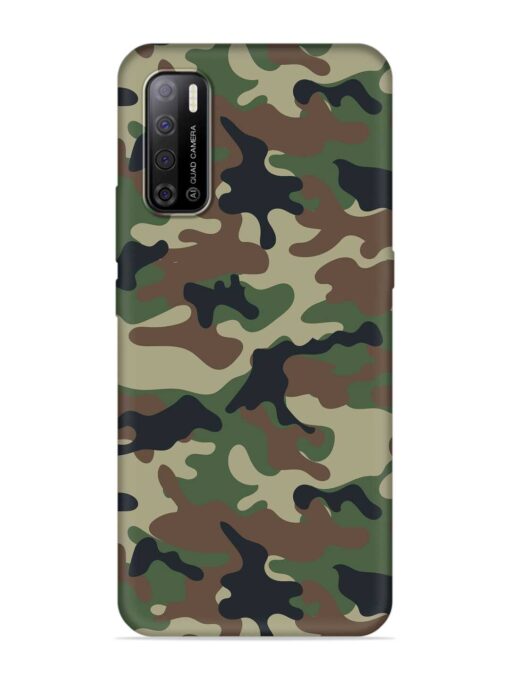 Army Military Camouflage Dark Green Embossed Soft Silicone Case for Tecno Spark Power 2 Zapvi