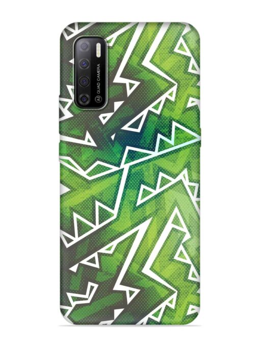 Green Graffiti Seamless Embossed Soft Silicone Case for Tecno Spark Power 2