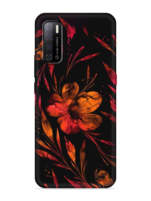 Red Flower Painting Embossed Soft Silicone Case for Tecno Spark Power 2 Zapvi