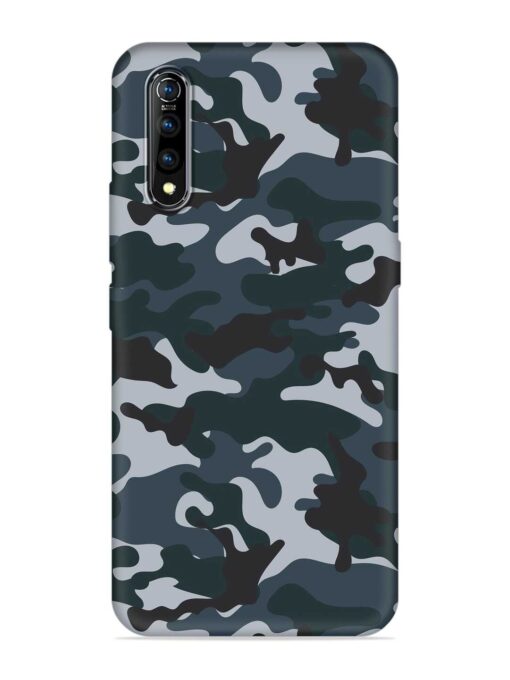 Dark Blue Army Military Art Embossed Soft Silicone Case for Vivo S1