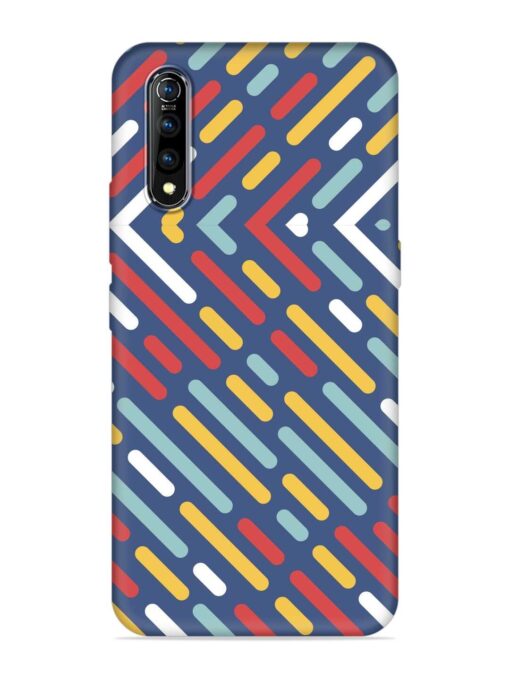 Colored Lines Embossed Soft Silicone Case for Vivo S1 Zapvi