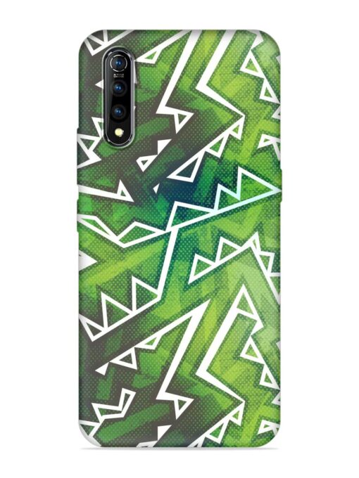 Green Graffiti Seamless Embossed Soft Silicone Case for Vivo S1