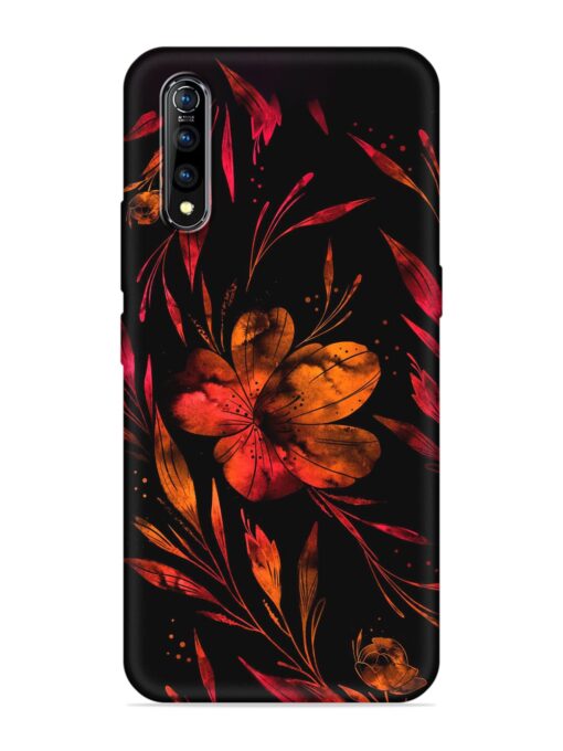 Red Flower Painting Embossed Soft Silicone Case for Vivo S1 Zapvi