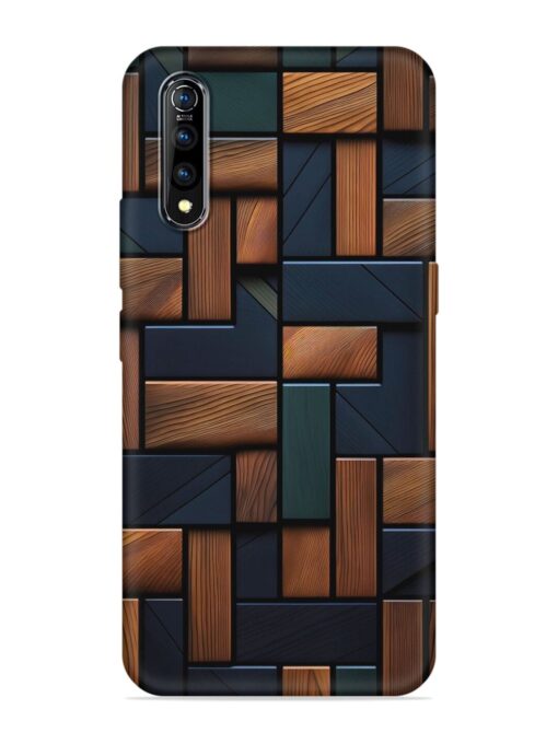 Wooden Background Cubes Embossed Soft Silicone Case for Vivo S1 Zapvi