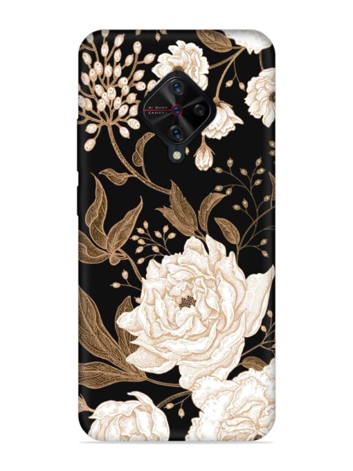 Peonies Roses Floral Embossed Soft Silicone Case for Vivo S1 Pro Zapvi