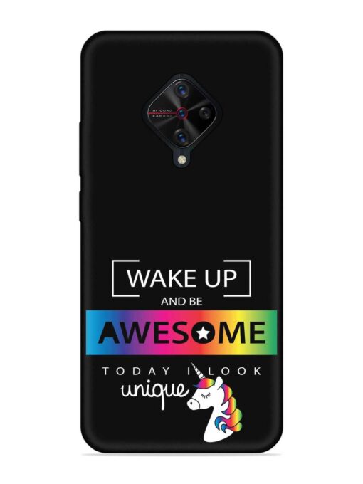 Inspirational Quote Unicorn Embossed Soft Silicone Case for Vivo S1 Pro Zapvi