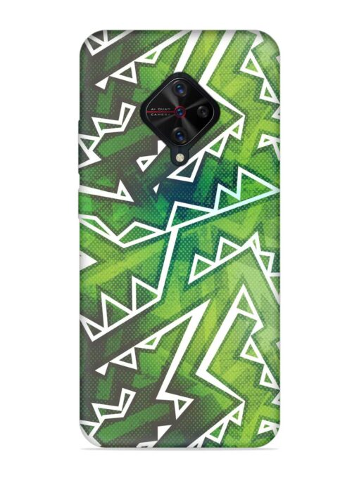 Green Graffiti Seamless Embossed Soft Silicone Case for Vivo S1 Pro Zapvi