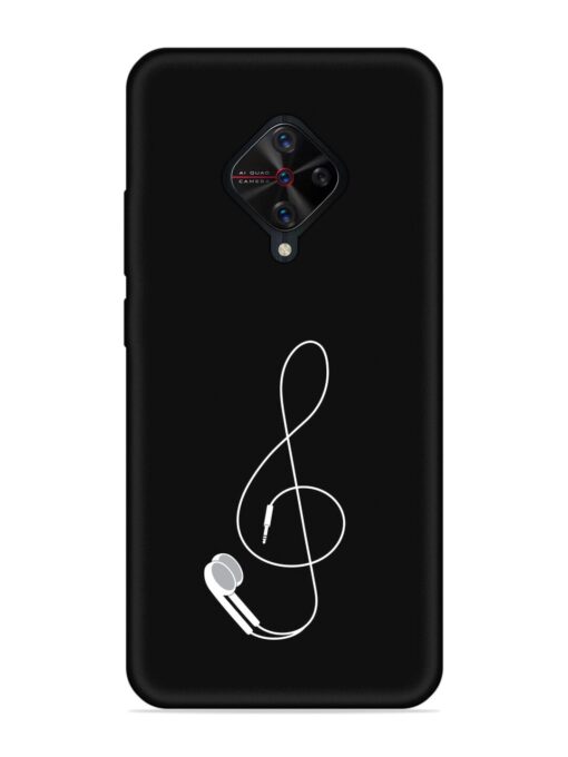 Music Earphone Vector Embossed Soft Silicone Case for Vivo S1 Pro Zapvi