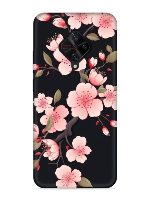 Cherry Blossom Embossed Soft Silicone Case for Vivo S1 Pro Zapvi