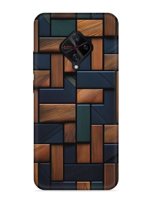 Wooden Background Cubes Embossed Soft Silicone Case for Vivo S1 Pro Zapvi