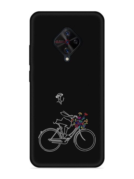 Minimalist Cycle Art Embossed Soft Silicone Case for Vivo S1 Pro Zapvi