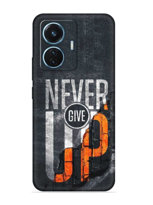 Never Give Up Embossed Soft Silicone Case for Vivo T1 (44W)