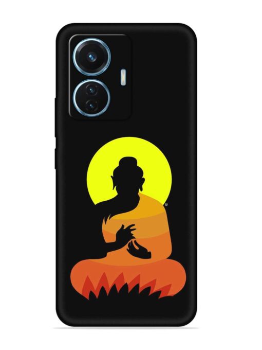 Buddha Art Black Embossed Soft Silicone Case for Vivo T1 (44W) Zapvi