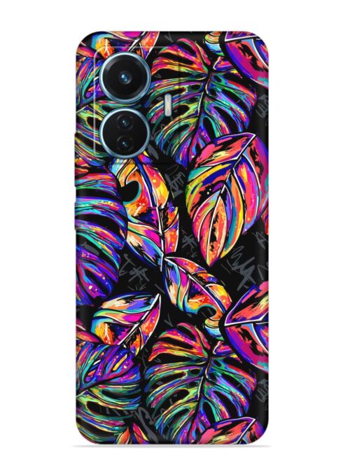 Tropical Seamless Vector Embossed Soft Silicone Case for Vivo T1 (44W) Zapvi