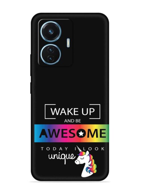 Inspirational Quote Unicorn Embossed Soft Silicone Case for Vivo T1 (44W)