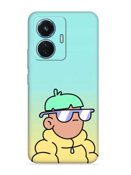 Doodles Cool Character Embossed Soft Silicone Case for Vivo T1 (44W)