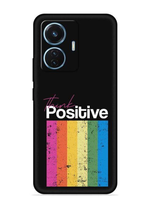 Think Positive Typography Embossed Soft Silicone Case for Vivo T1 (44W) Zapvi