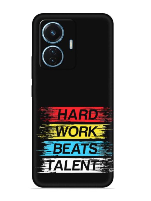 Hard Work Beats Embossed Soft Silicone Case for Vivo T1 (44W) Zapvi