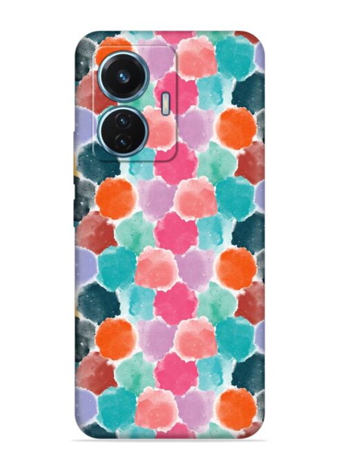 Colorful Seamless Pattern Embossed Soft Silicone Case for Vivo T1 (44W)