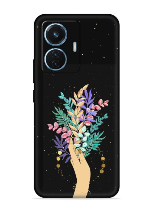 Flower On Hand Embossed Soft Silicone Case for Vivo T1 (44W) Zapvi