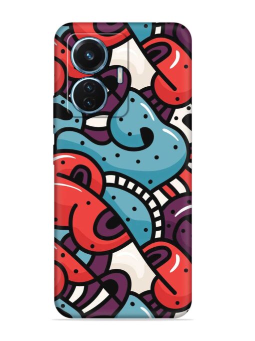 Seamless Backdrop Colorful Embossed Soft Silicone Case for Vivo T1 (44W) Zapvi