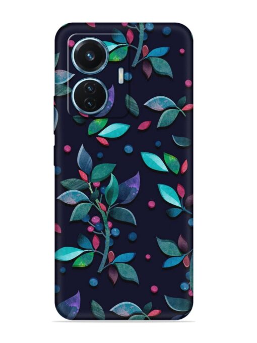 Decorative Watercolor Flower Embossed Soft Silicone Case for Vivo T1 (44W)